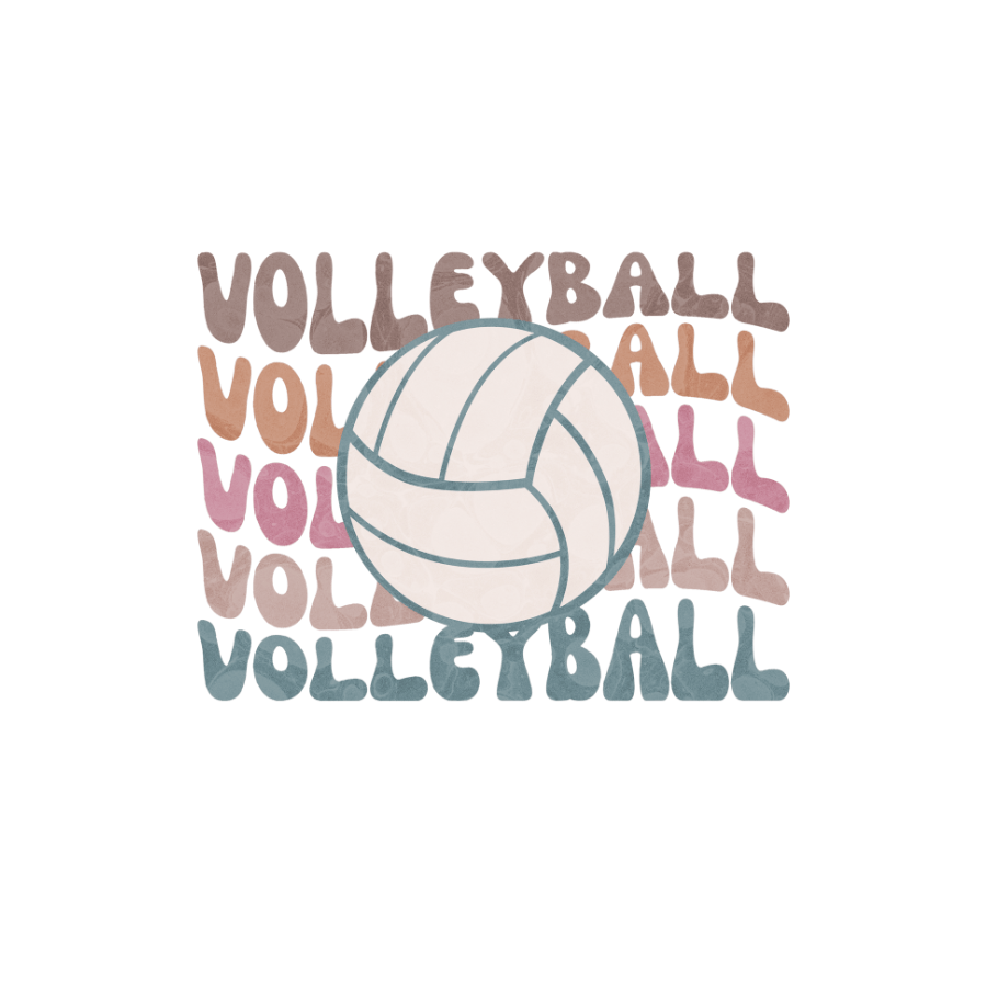 V5 - Retro Volleyball Wave DTF Transfer - My Vinyl Craft