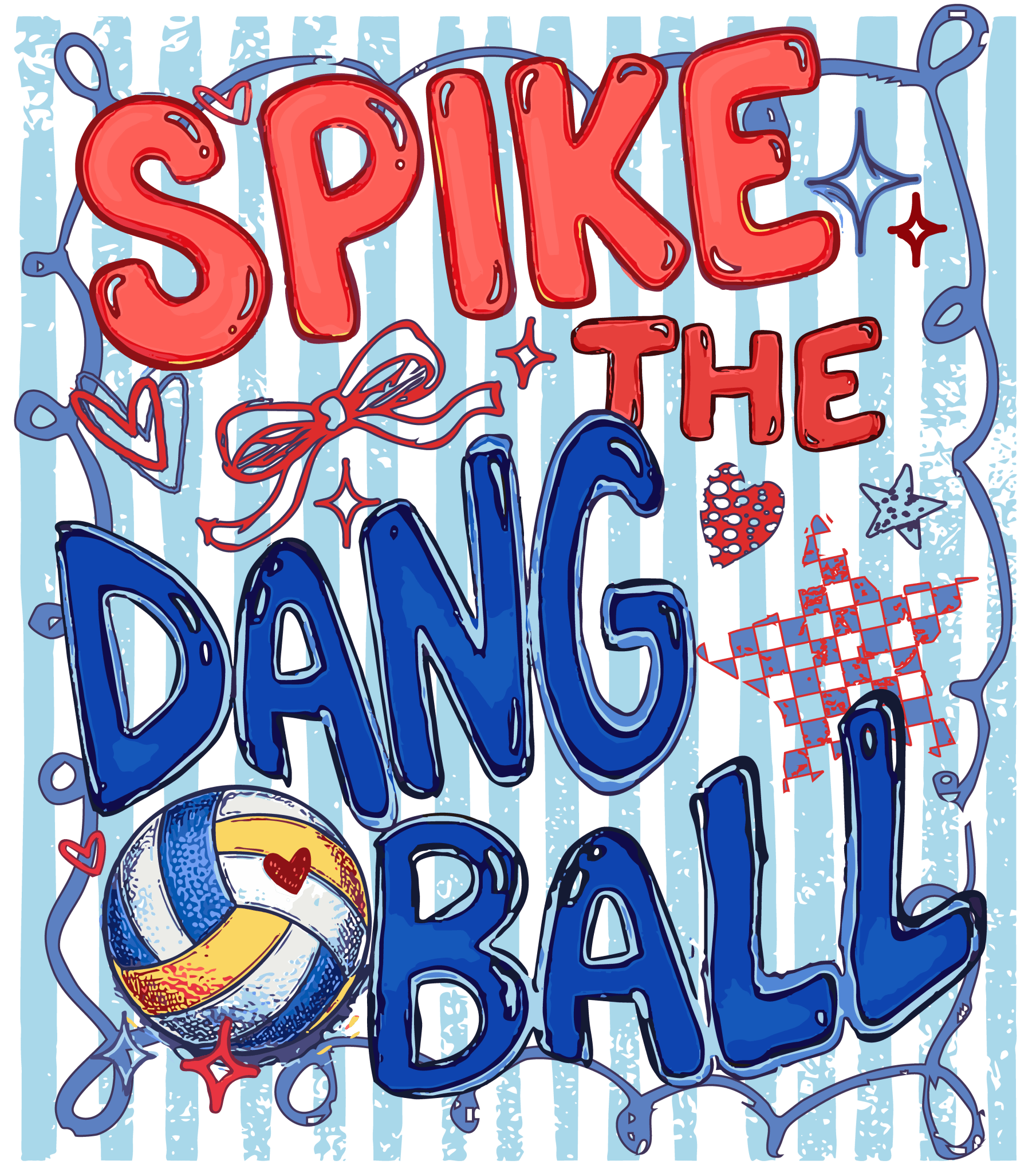 V8 - Spike The Ball DTF Transfer - My Vinyl Craft