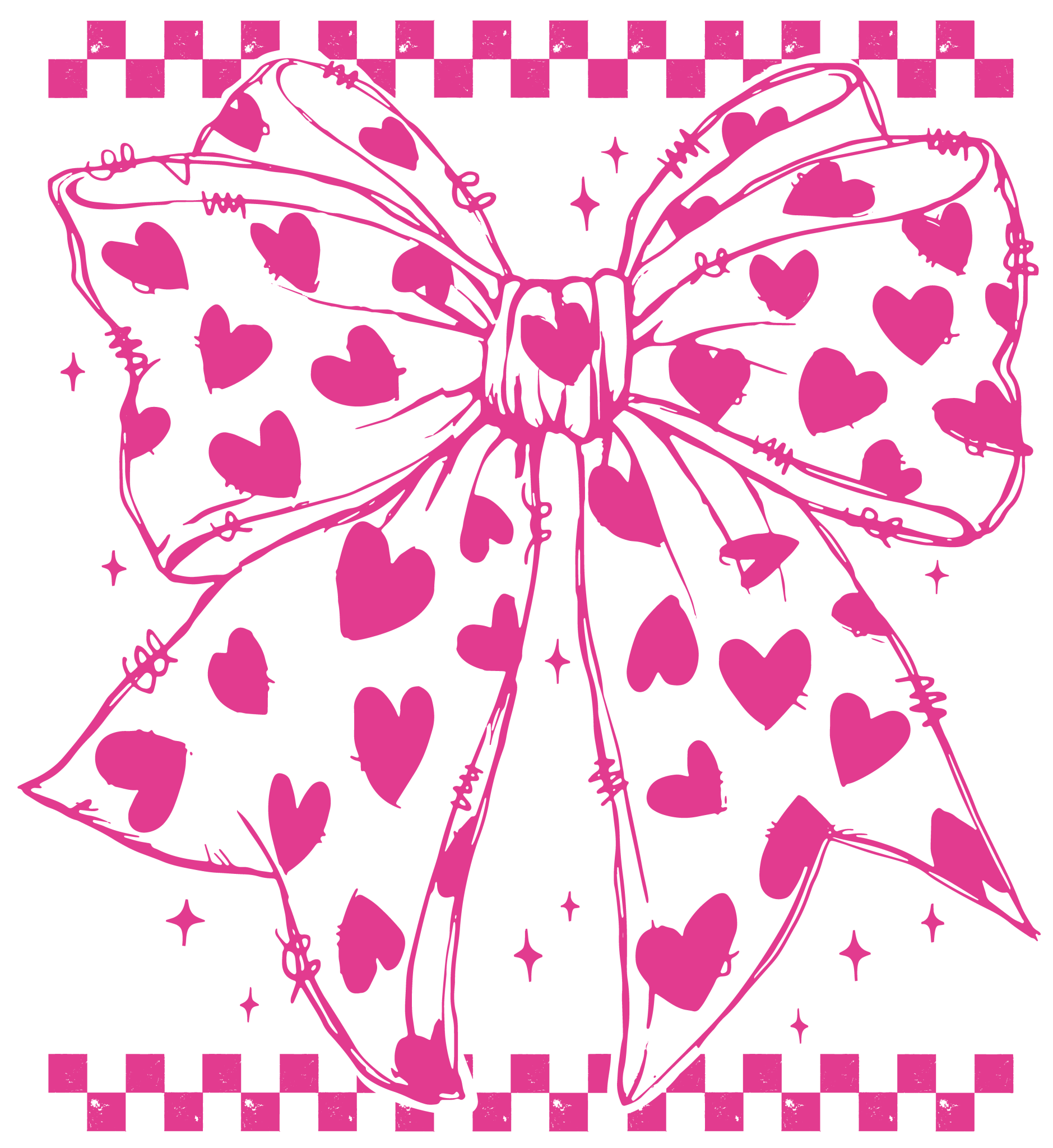 VA14 - Pink Heart Bow DTF Transfer - My Vinyl Craft