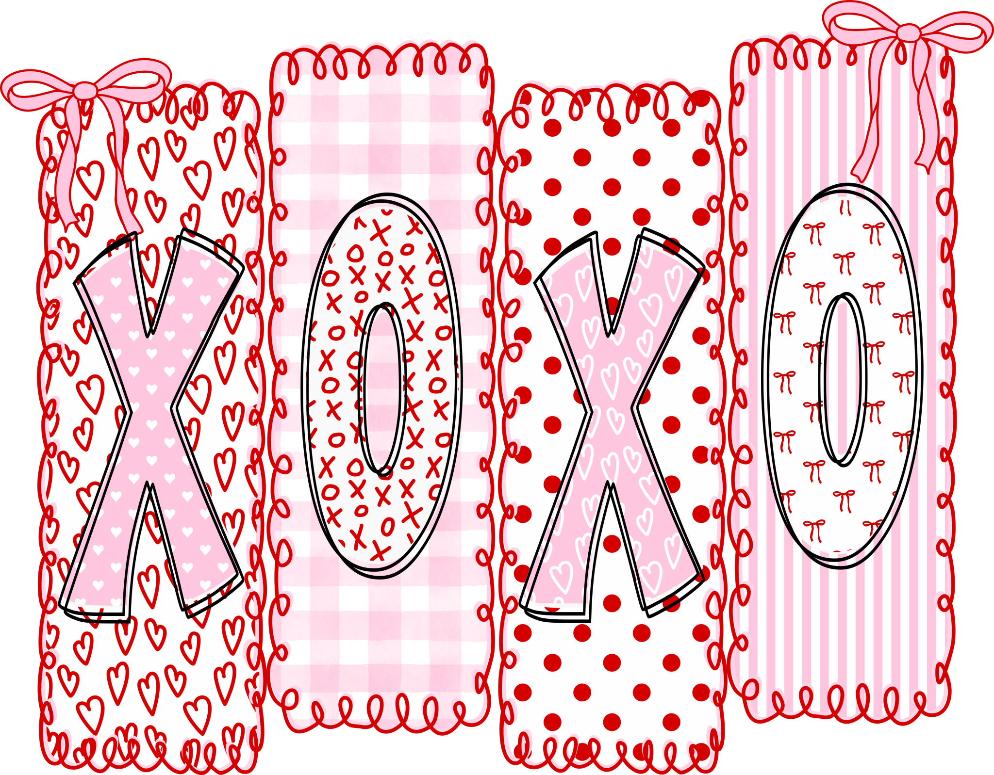 VA15 - Girly XOXO DTF Transfer - My Vinyl Craft