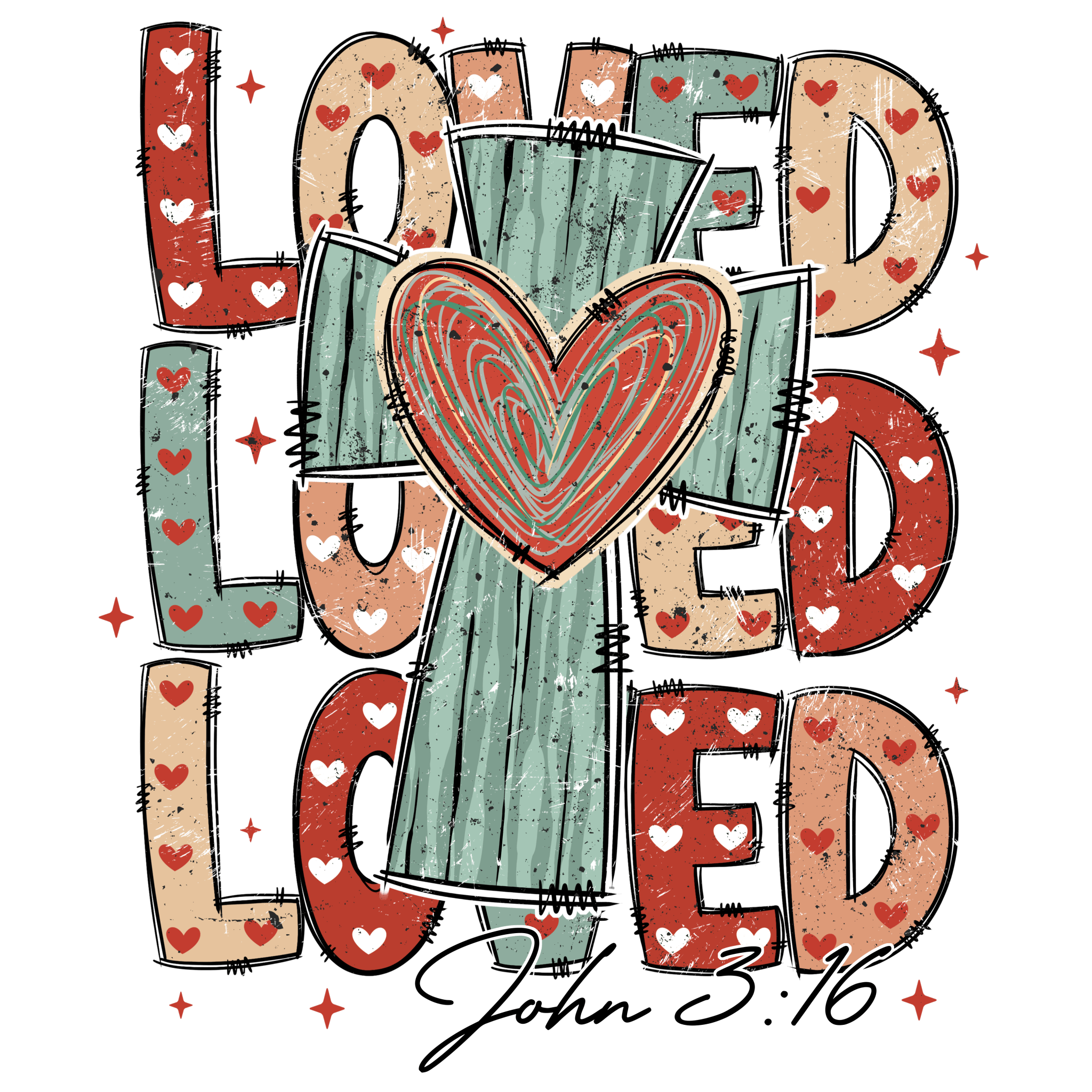 VA22 - Loved DTF Transfer - My Vinyl Craft