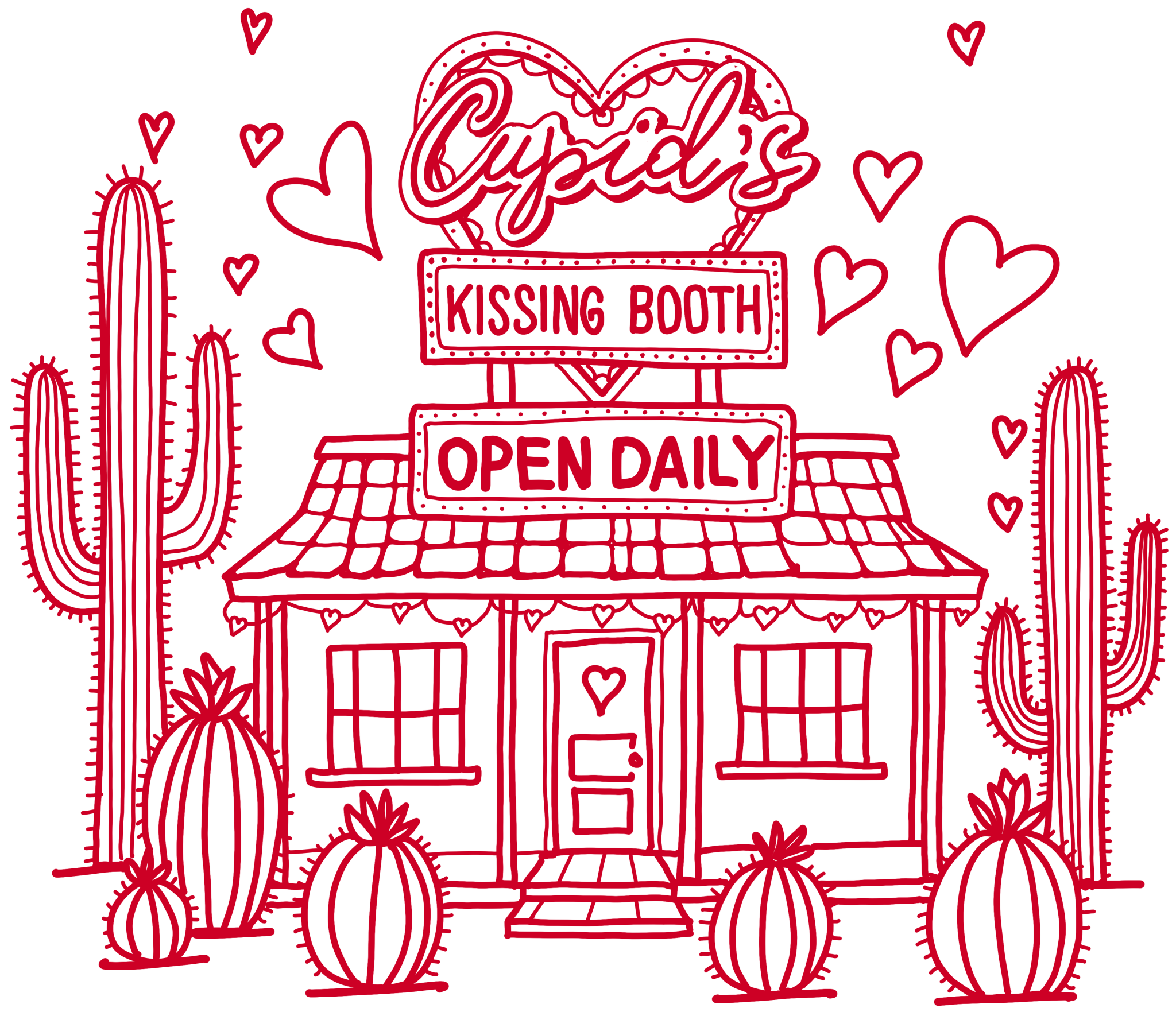 VA37 - Cupid's Kissing Booth DTF Transfer - My Vinyl Craft