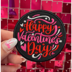Valentine Circle Iron On Patch - My Vinyl Craft