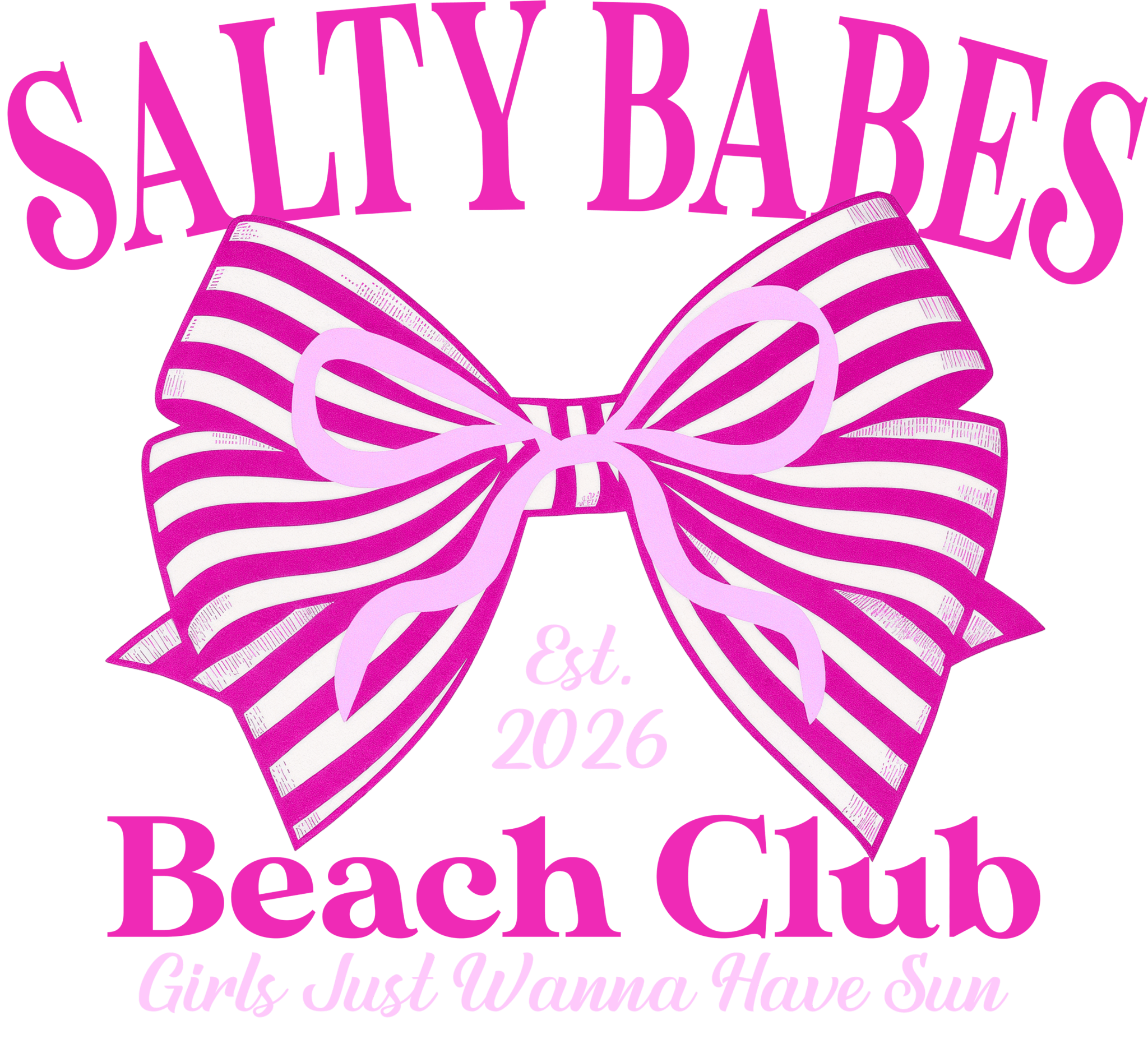 VC12 - Salty Babes Club Pink DTF Transfer - My Vinyl Craft