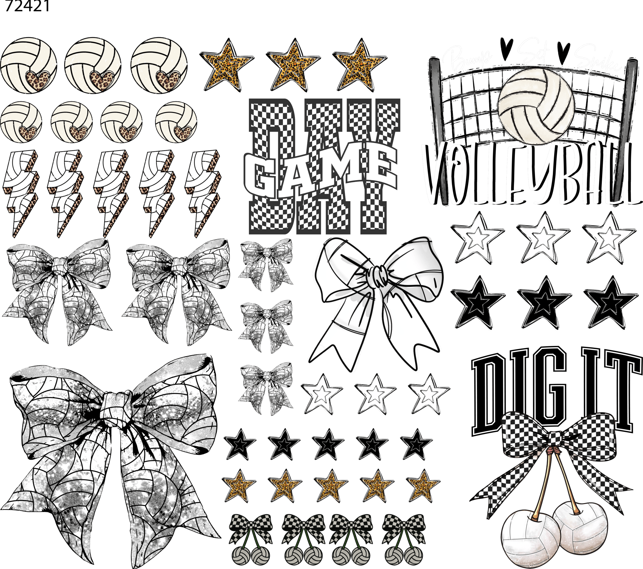 Volleyball Element UV DTF Sheet - My Vinyl Craft