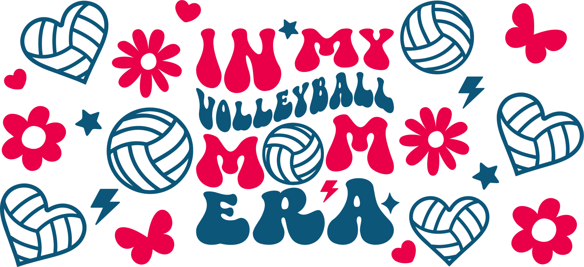 Volleyball Mom Era UV DTF Cup Wrap - My Vinyl Craft