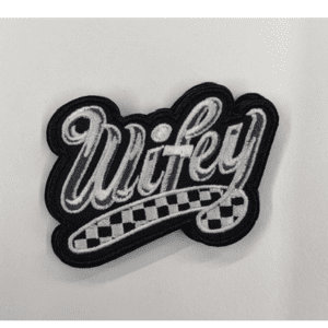 Wifey Checkered Iron On Patch - My Vinyl Craft
