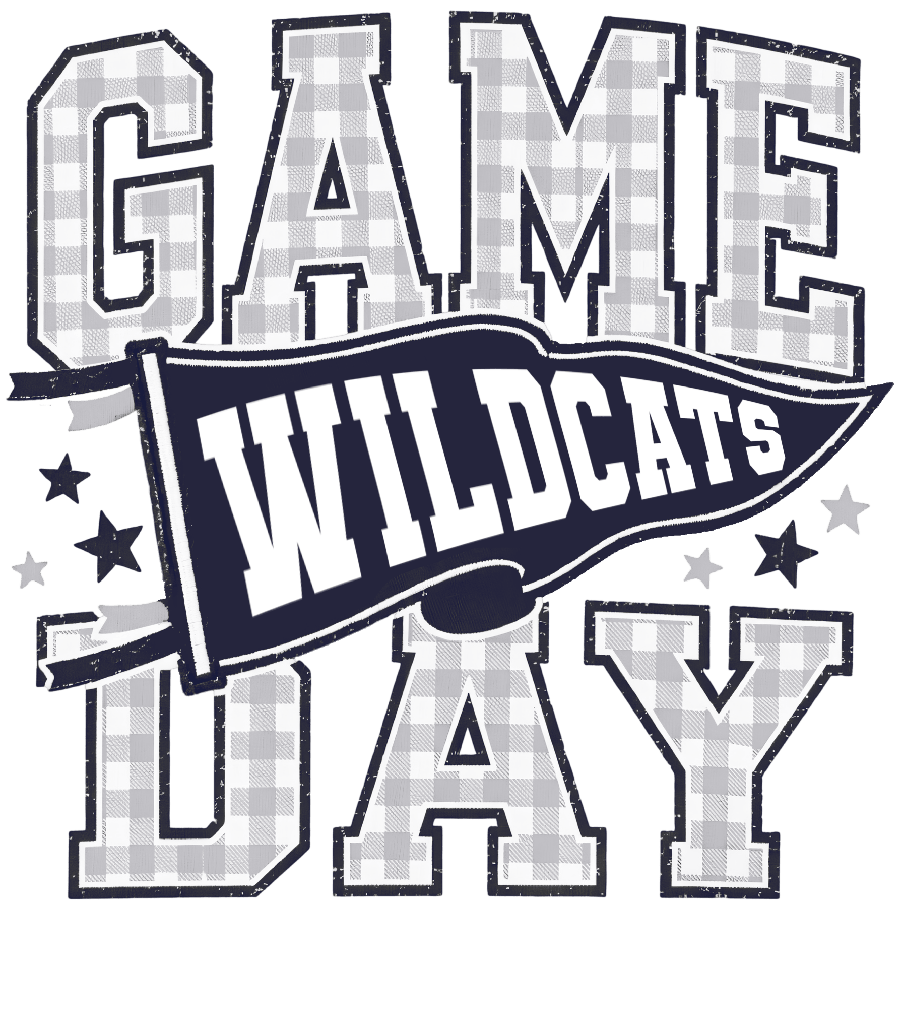 Wildcats Gingham DTF Transfer - My Vinyl Craft