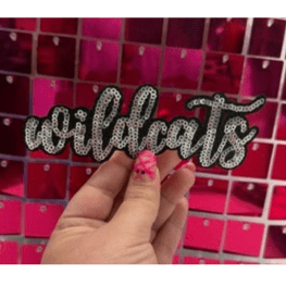 Wildcats Sequins Iron on Patch - My Vinyl Craft
