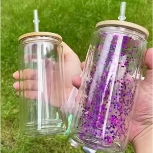 16 oz. Double Wall Clear Glass Sublimation Cups - My Vinyl Craft