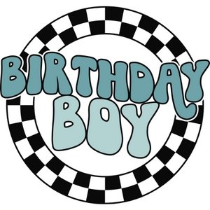 Checkered Birthday DTF Transfer - My Vinyl Craft