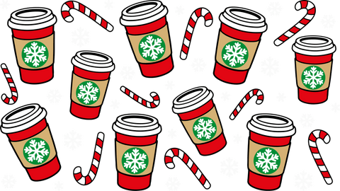 CenDale UV DTF Cup Wrap 12 Sheets - Christmas Coffee