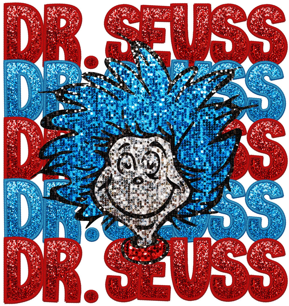 Dr. Seuss Glitter DTF Transfer - My Vinyl Craft
