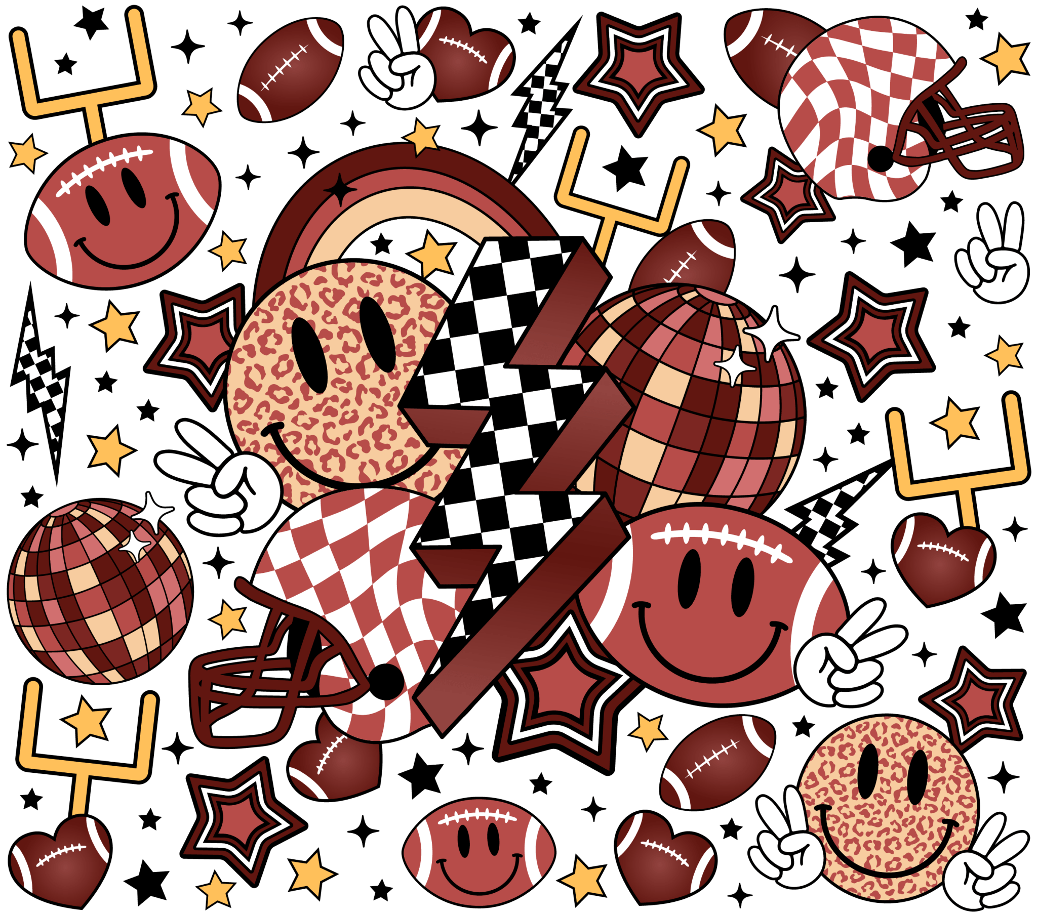 Football Bolt UV DTF Cup Wrap - My Vinyl Craft