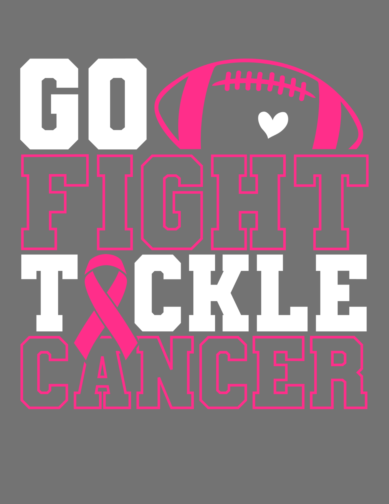 Go Fight Breast Cancer DTF Transfer - My Vinyl Craft