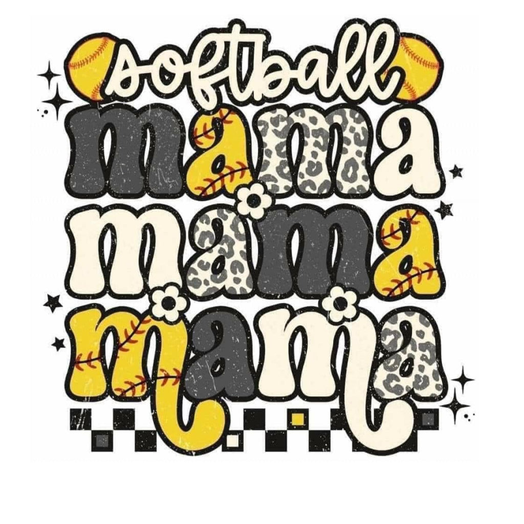 Grey Softball Mama DTF Transfer - My Vinyl Craft