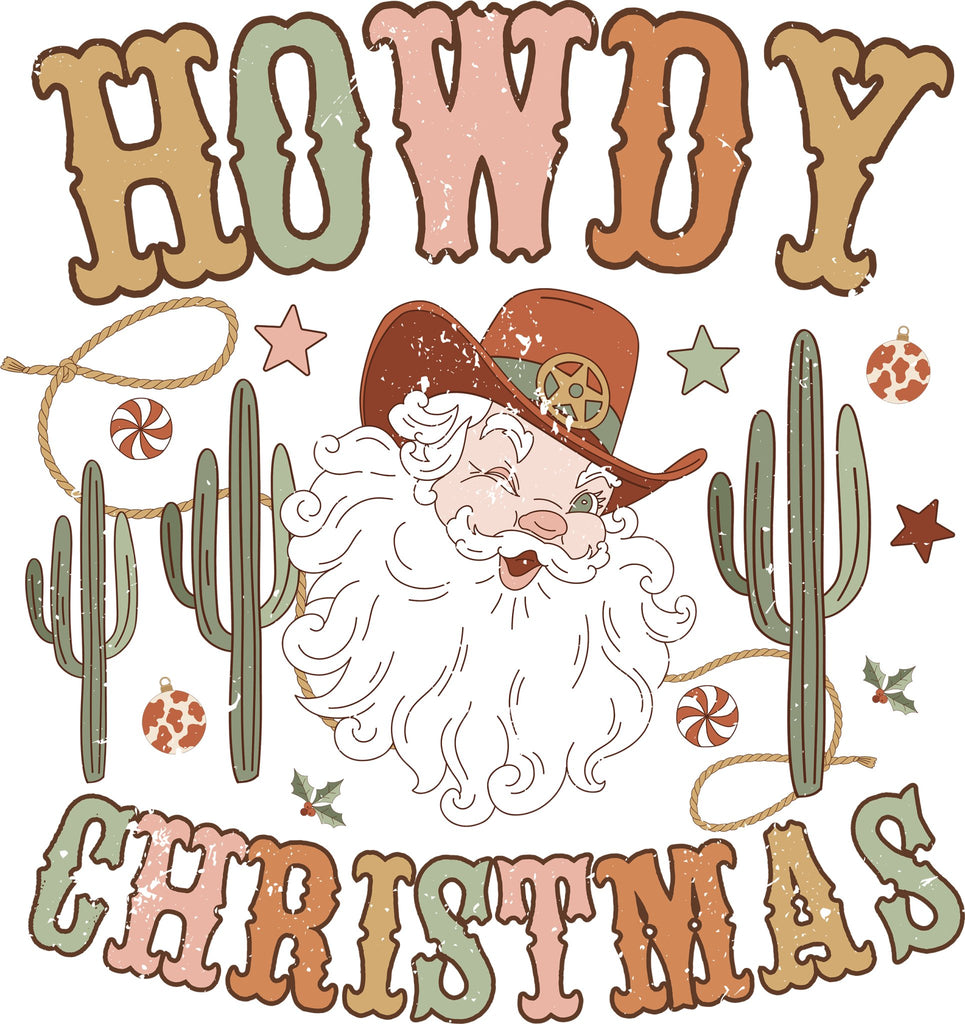 Howdy Christmas DTF Transfer - My Vinyl Craft