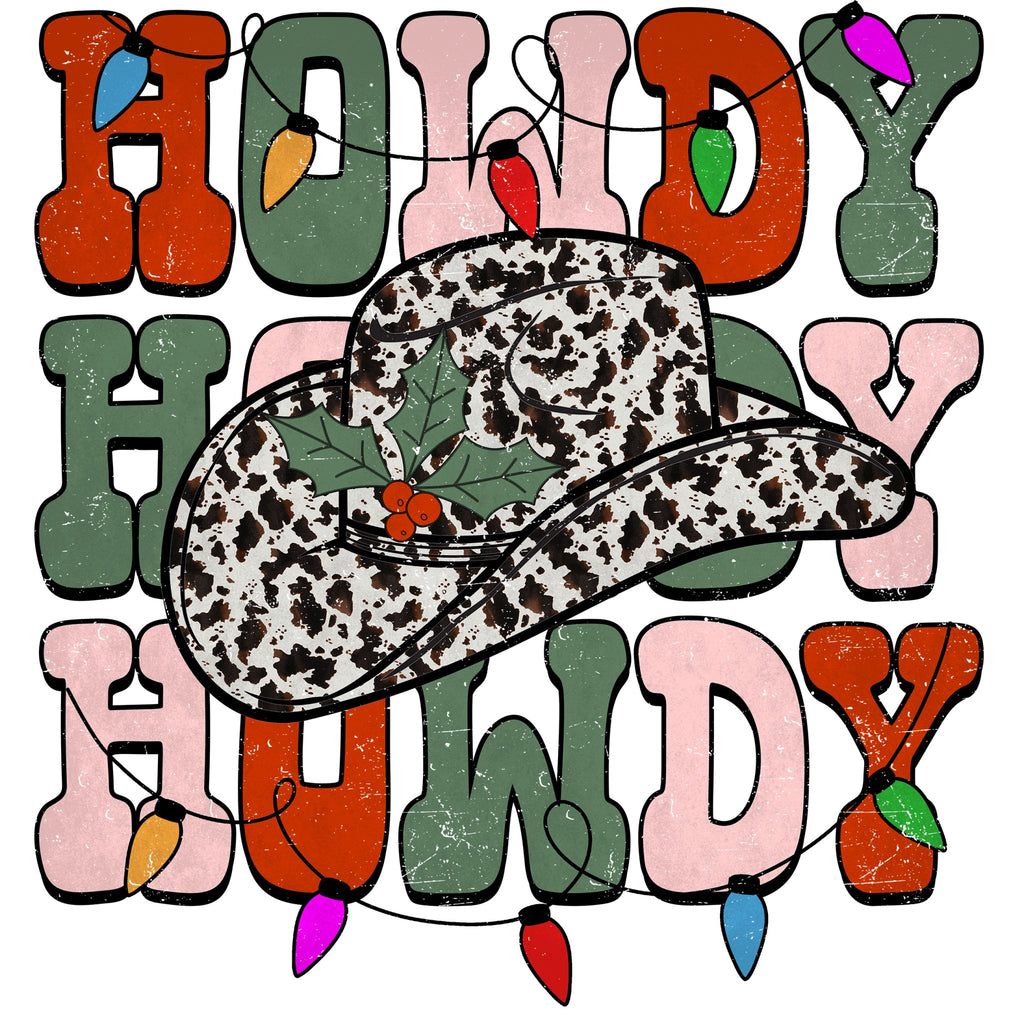 Howdy Christmas Hat DTF Transfer - My Vinyl Craft