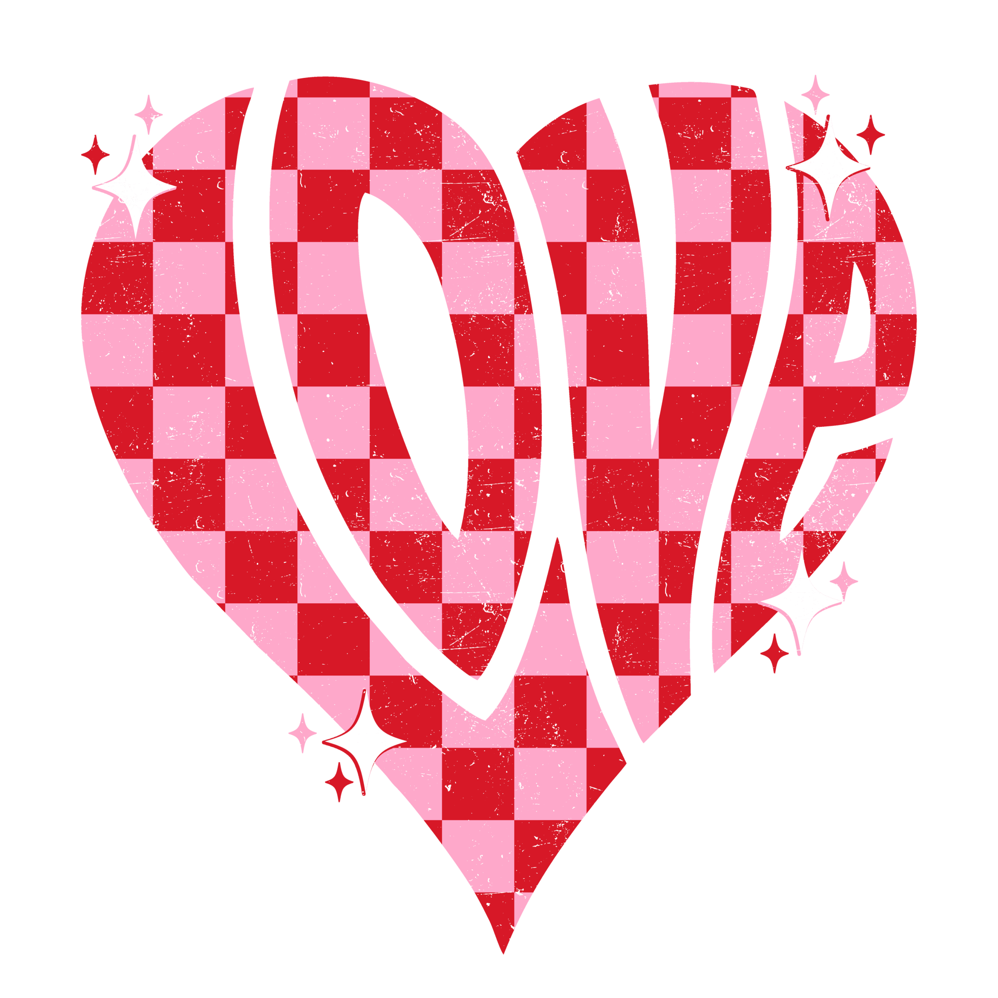 Pink Heart Checkered Vinyl