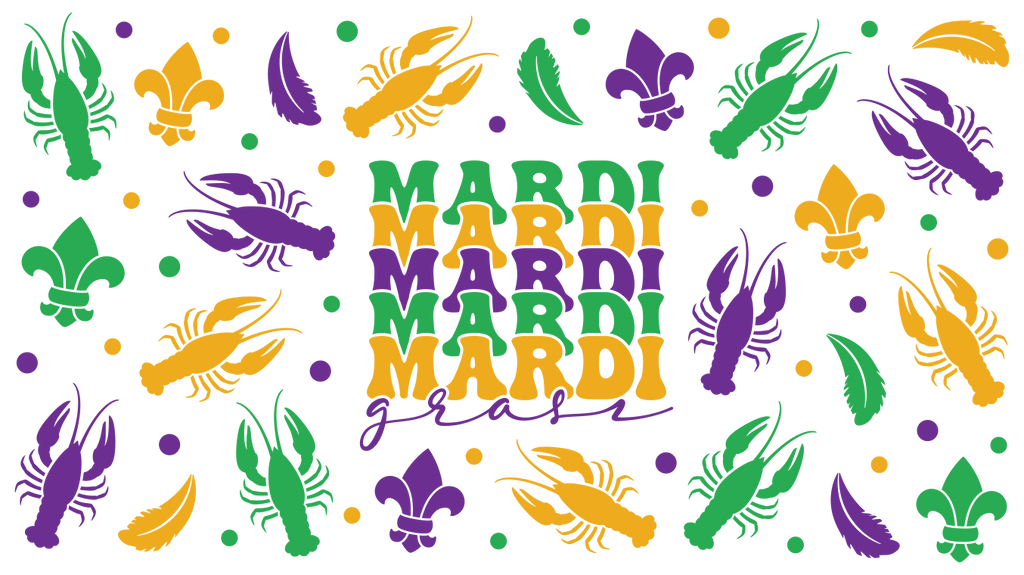 Mardi Gras Crawfish UV DTF Cup Wrap - My Vinyl Craft