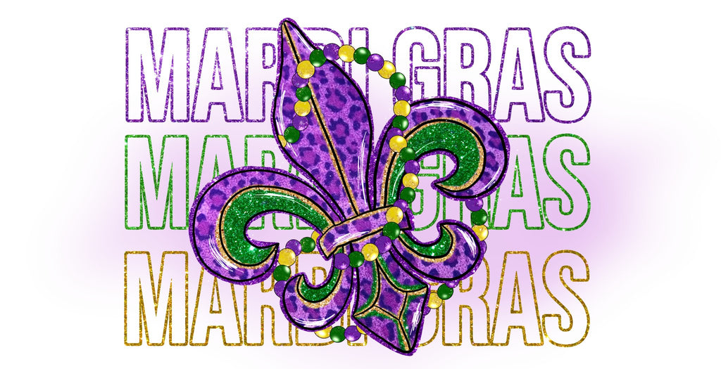 Mardi Gras UV DTF Cup Wrap - My Vinyl Craft
