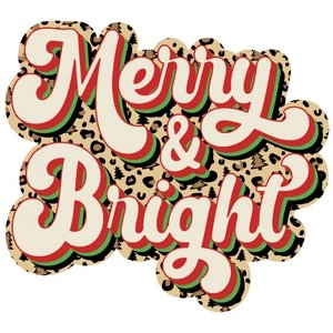 Merry & Bright Leopard DTF Transfer - My Vinyl Craft