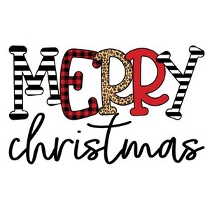 Merry Christmas Patter DTF Transfer - My Vinyl Craft