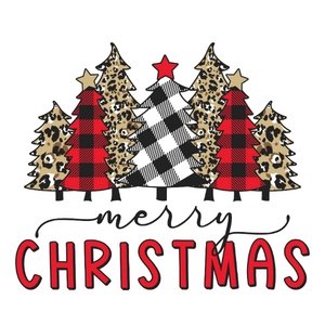 Merry Christmas Plaid DTF Transfer - My Vinyl Craft