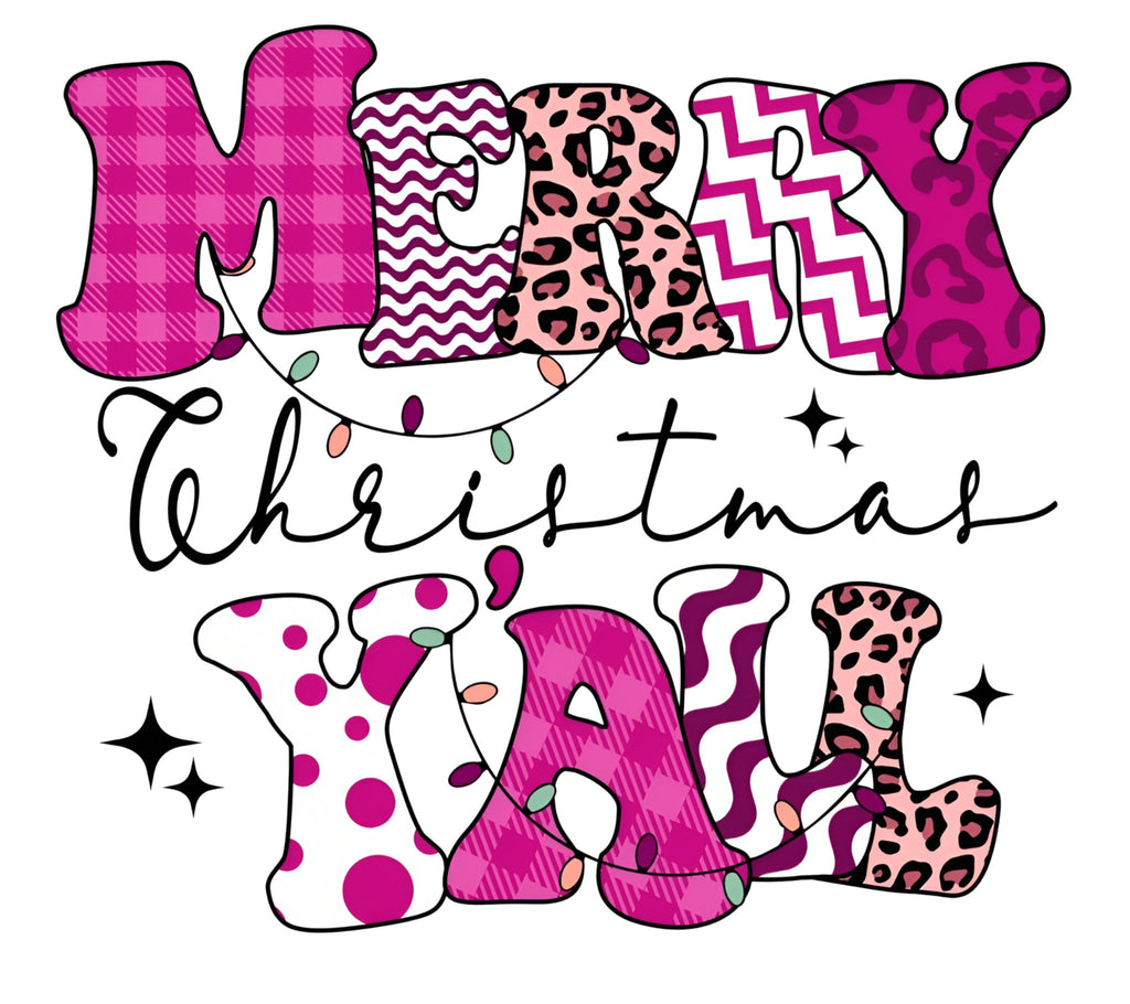 Merry Y'all Purple DTF Transfer - My Vinyl Craft