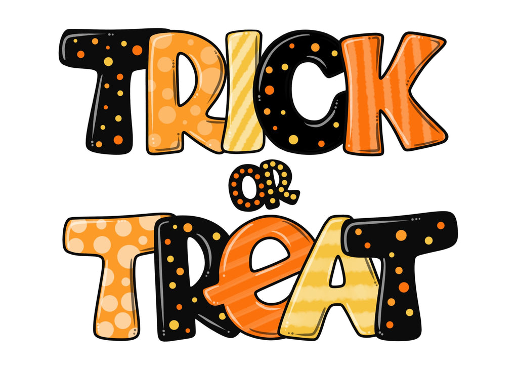 Orange Trick or Treat DTF Transfer - My Vinyl Craft