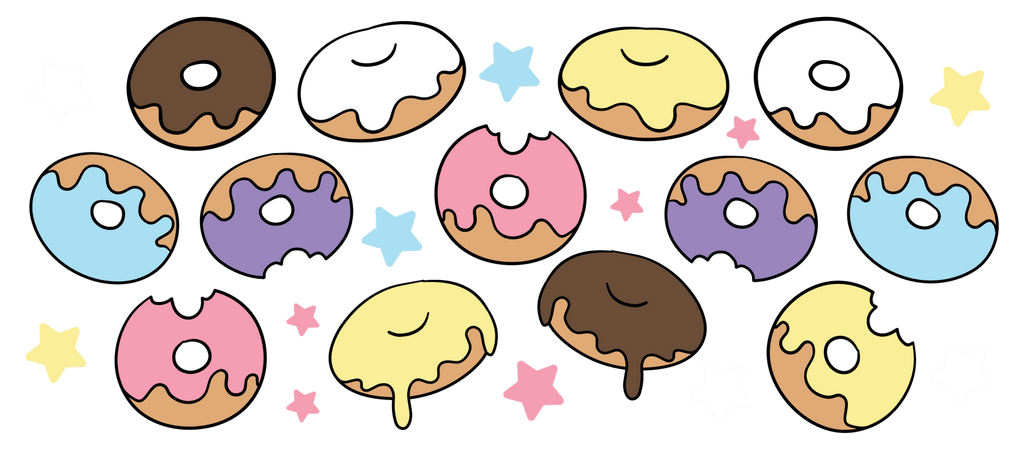 Pastel Donut UV DTF Cup Wrap - My Vinyl Craft