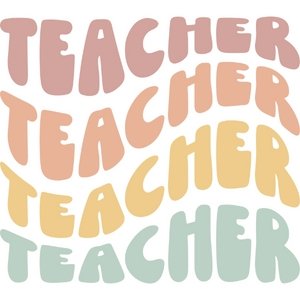 Pastel Teacher DTF Transfer - My Vinyl Craft