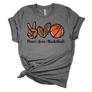 Peace Love Basketball DTF Transfer - My Vinyl Craft