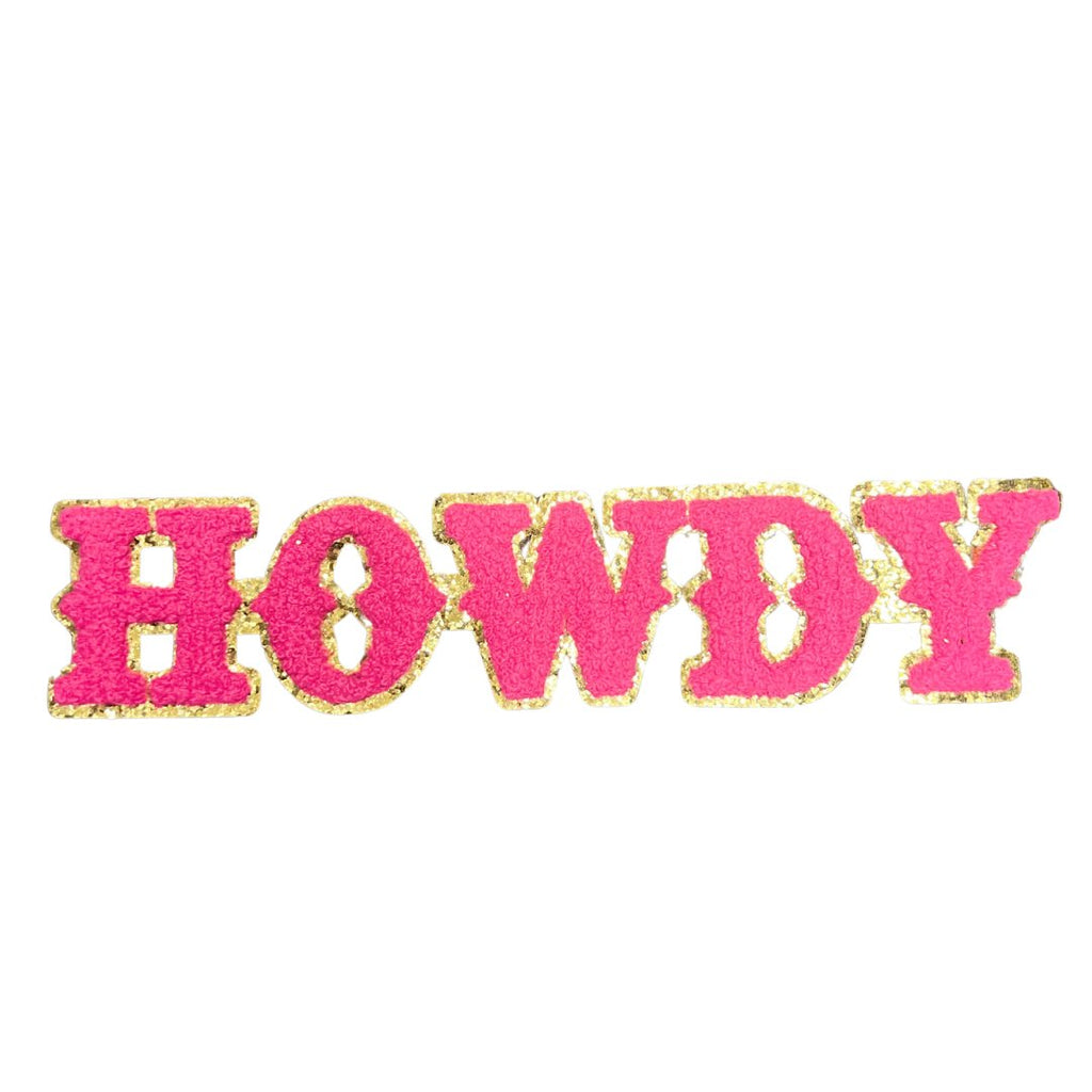 Pink Howdy Chenille Patch (Iron-on) - My Vinyl Craft