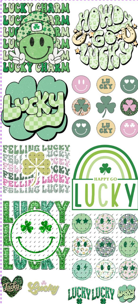 Pre-Made St. Patrick's Lucky DTF Gang Sheet - My Vinyl Craft