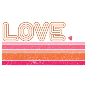 Retro Love DTF Transfer - My Vinyl Craft
