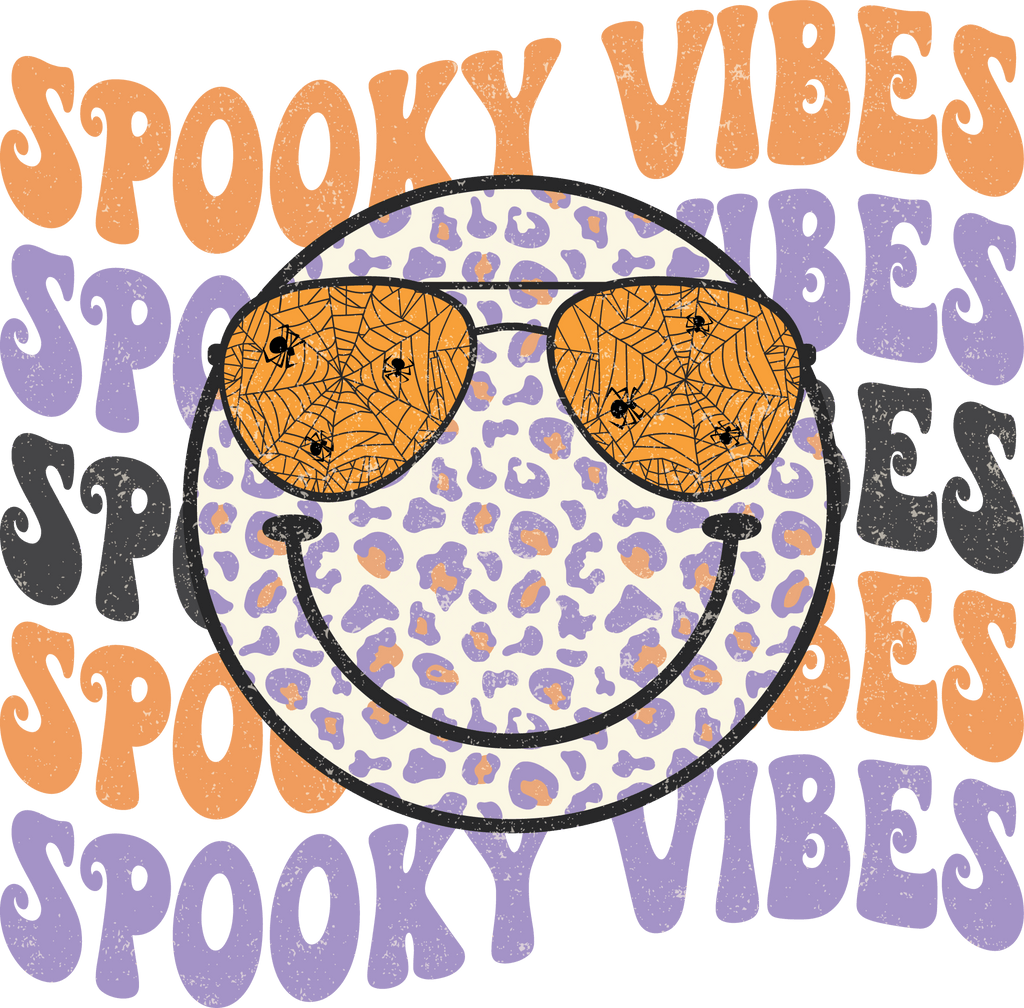 Spooky Vibes Smiley DTF Transfer - My Vinyl Craft
