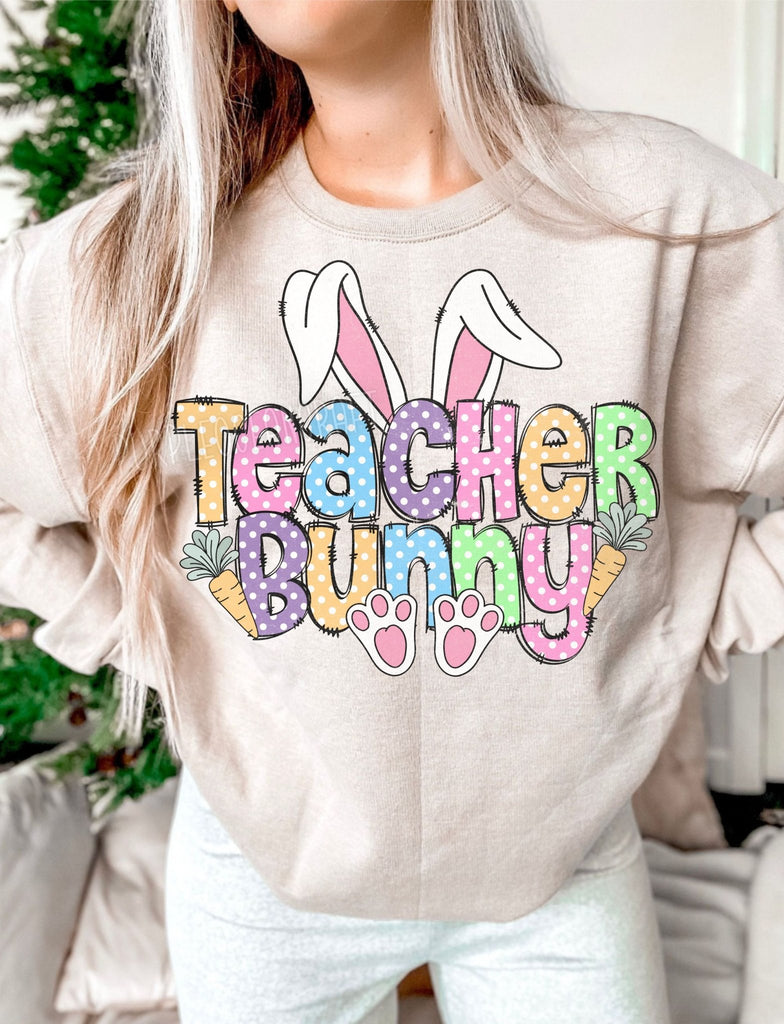 Teacher Bunny DTF Transfer - My Vinyl Craft