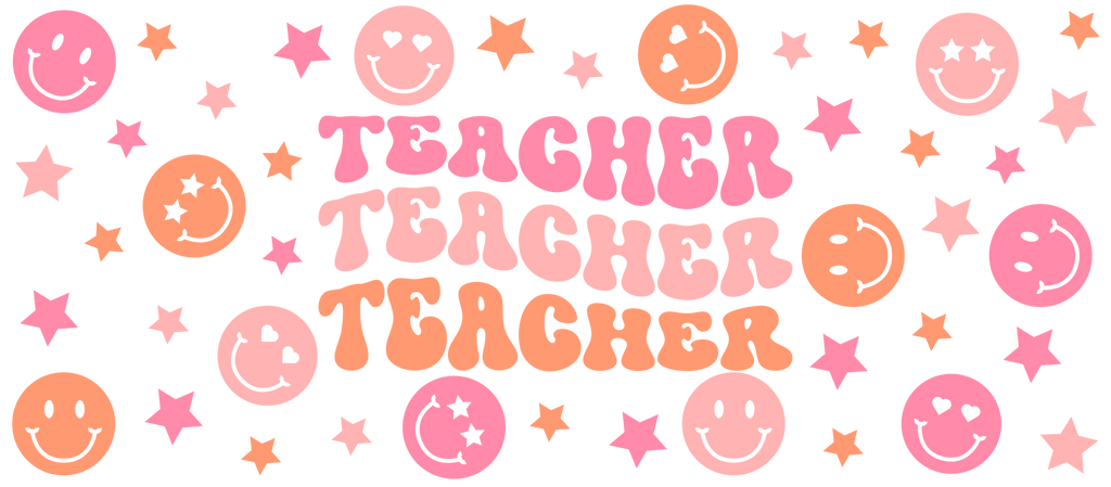 Teacher Smiley UV DTF Cup Wrap - My Vinyl Craft