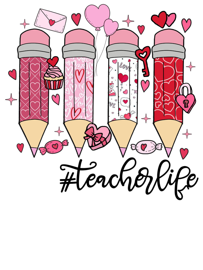 Teacher Valentine Pencil DTF Transfer - My Vinyl Craft