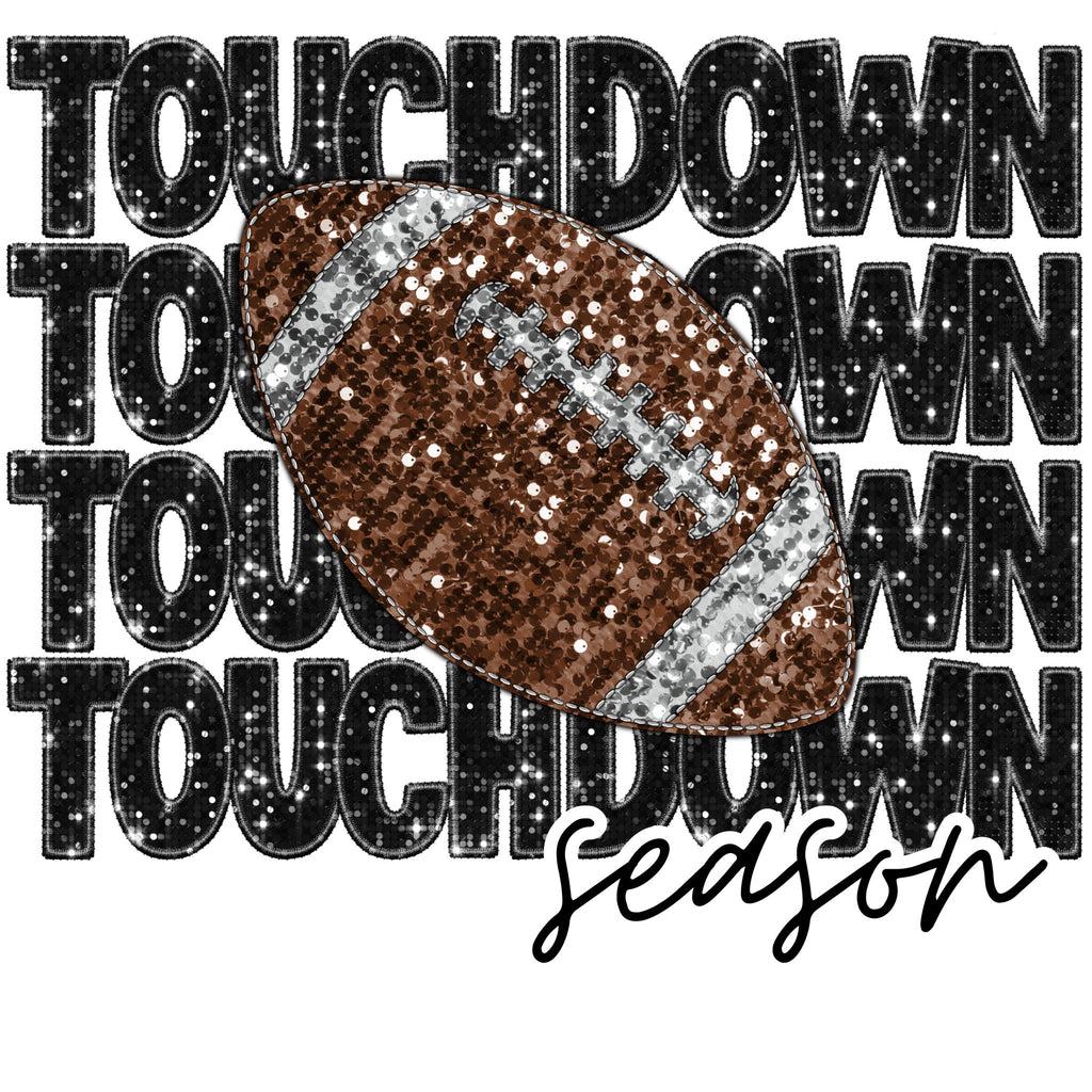 Touch Down Season Sequins DTF Transfer - My Vinyl Craft