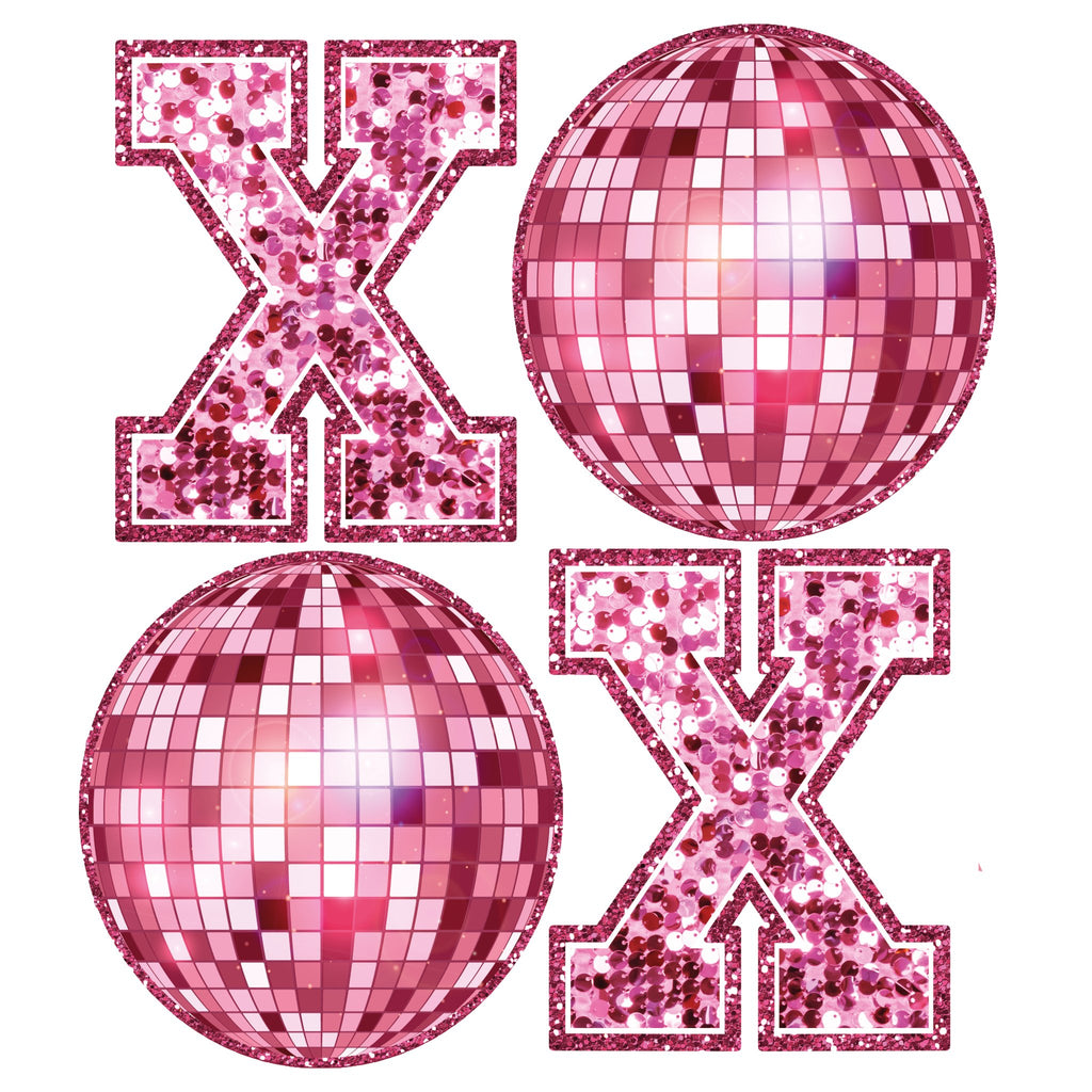 XOXO Pink Disco DTF Transfer - My Vinyl Craft