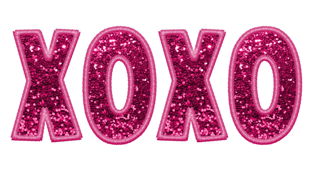 XOXO Pink Sequin DTF Transfer - My Vinyl Craft